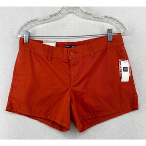 GAP Shorts Womens 4 Hadley Slight Curvy Chino 4" Twill Cotton Walking Orange NEW